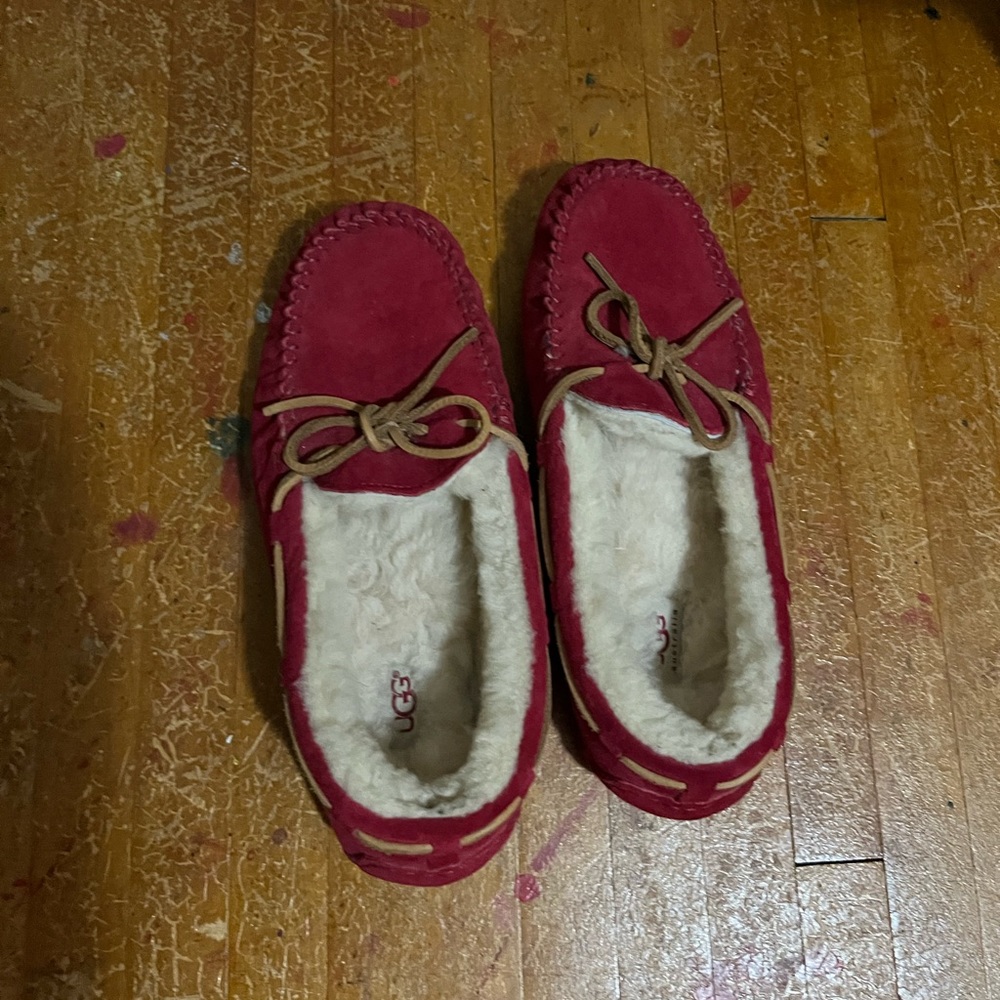 Red ugh moccasins
